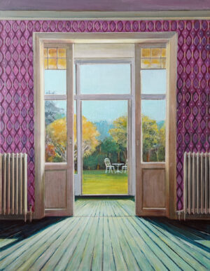 Door de serre naar de tuin