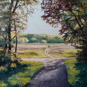 Wandelaars op de heide